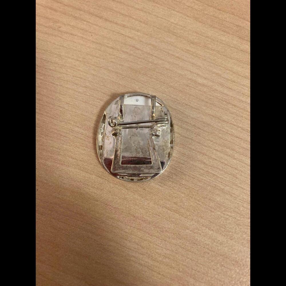 Sterling mini picture frame necklace or pin - Picture 3 of 7